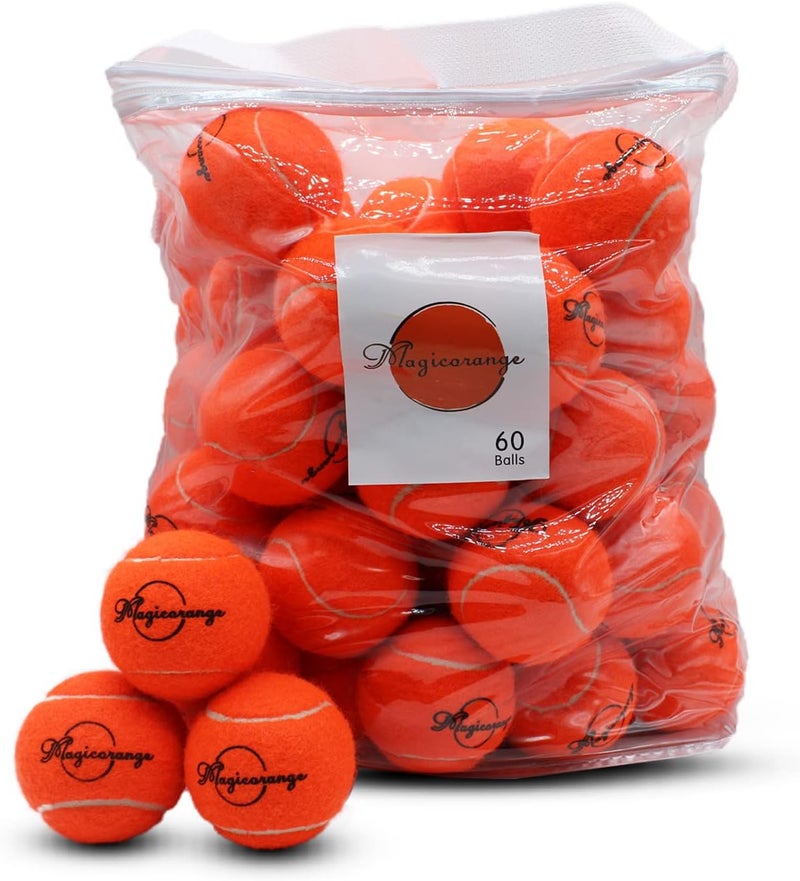 Magicorange Tennis Balls, 60 Pack Advanced Training Tennis Balls Practice Ball, Pet Dog Playing Balls,Good for Beginner Training Ball - Image 1